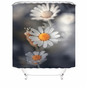 Daisy Shower Curtains for Bathroom Waterproof Fabric Bath Curtain Durable Soft Stylish Bathroom Decor 72x72 Inch - 1 of 1