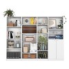 Vynxaria Dupree 4 Piece Home Bookcase set, 91" Wide with 17 Shelves And a Double-Door Cabinet ,  Living Room Set White - 2 of 4