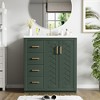 NicBex 30" Bathroom Vanities with Ceramic Sink Combo,Solid Wood&MDF Storage Cabinet for Bathroom,Chic Vanity Set,4"Faucet Hole(No Faucet) - 3 of 4