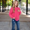 Anna-Kaci Women's Long Sleeve Waffle Knit Top with Front Pocket Detail - 4 of 4