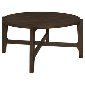 Coaster Home Furnishings COTA Round Solid Wood Coffee Table Dark Brown - 1 of 4