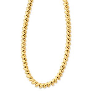 Black Bow Jewelry 6mm 14k Yellow Gold Hollow San Marco Chain Necklace 16 Inch - 1 of 4