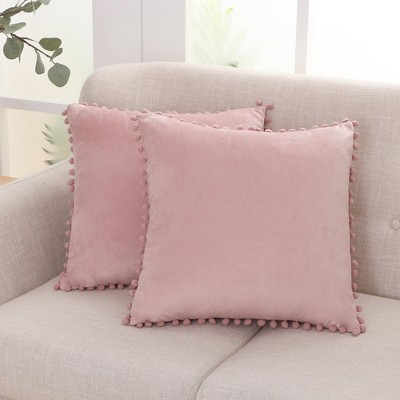 Deconovo Velvet Pom-Pom Pillow Covers 2-Pack – Multiple Sizes (Cover Only)