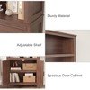 Bookcase with Door 5 Tier Storage Bookshelf Wooden Farmhouse Bookshelves Rustic Vintage Etagere Walnut Cabinet for Home Office,Living Room,Bed Room - 4 of 4