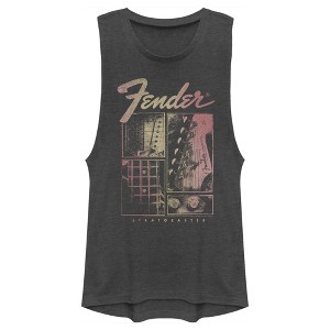 Juniors Womens Fender Sunburst Stratocaster Festival Muscle Tee - 1 of 4