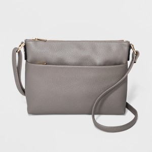 Value Flat Crossbody Bag - A New Day Dark Gray, Women