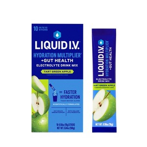 Liquid I.V. Hydration Multiplier + Powdered Probiotic Kombucha Drink Mix - Tart Green Apple - 0.56oz/10ct - 1 of 4