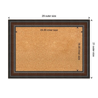 Cyprus Walnut Wood Framed Corkboard with Natural Cork