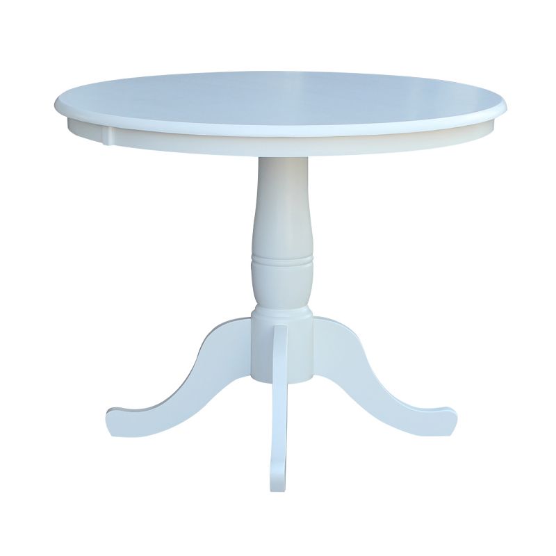 36" Round Top Pedestal Table White - International Concepts, 1 of 7
