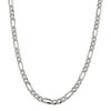 Black Bow Jewelry Men's 7.25 Sterling Silver Pave Flat Figaro Chain Necklace - 3 of 4