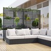 72" H×47"W Dovelina Black Outdoor Rattan Privacy Screen Decorative Garden Fence - 2 of 4