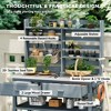 Whisen 64.9"H Outdoor Potting Bench Table with Lockable Wheels, Solid Wood Outdoor Kitchen Island with Upper Hutch and Towel Rack - 4 of 4