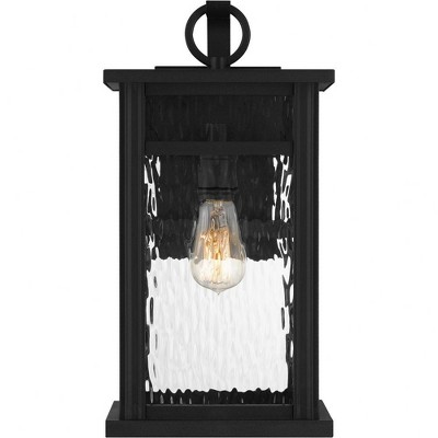 Moira 17.5" Black Steel and Glass Outdoor Wall Lantern