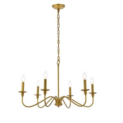 Elegant Lighting Rohan 30 inch chandelier in brass