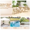 Tangkula Set of 2 patio bistro table teak wood dining table outdoor square table - 4 of 4