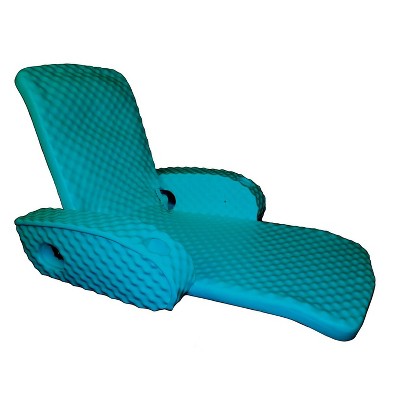 TRC Recreation Super Soft Portable Floating Swimming Pool Water Lounger Comfortable Adjustable Recliner Chair with Armrest Cup Holders, Tropical Teal