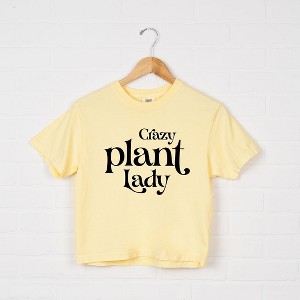 Simply Sage Market Women's Crazy Plant Lady Short Sleeve Relaxed Fit Cropped Tee - 1 of 4