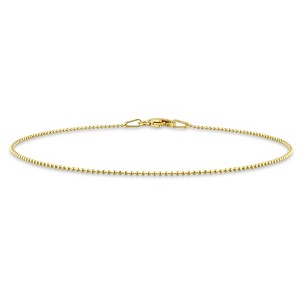 EVERLY JEWELRY |1mm Ball Station and Figaro Chain Bracelet in Silver - Multiple Metal Color Options - 1 of 4