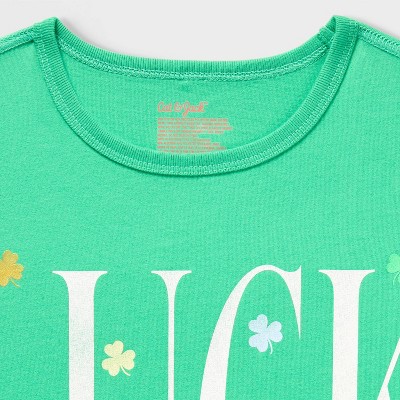 Cat & Jack Kids' Adaptive St. Patrick's Day 'Luck' Graphic T-Shirt - Cat & Jack™ Green XL — фото 3