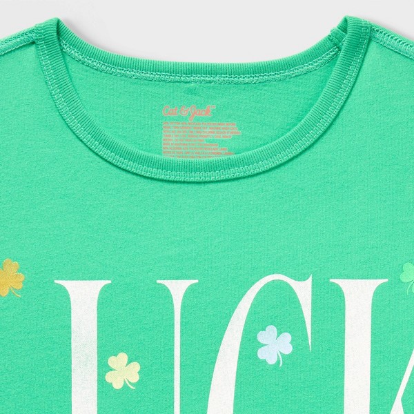 Camiseta de Manga Corta Adaptable para Niño, Estampado 'Suerte' de San Patricio - Cat & Jack™ Verde 3