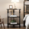 Garvee Round End Table with Storage Shelves, 3-Tier Round Side Table w/ Mental Support Legs, Rustic End Table Nighstand for Living Room Bedroom - 4 of 4