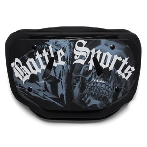 Battle Sports  Adult Backplate "Chrome Skulls" - Black/White - 1 of 2