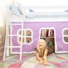 Max & Lily Twin Loft Bed, Solid Wood Low loft Bunk beds for Kids with Slide and Curtain - 3 of 4