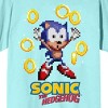 Sonic The Hedgehog Classic Pixel Sonic & Rings Crew Neck Short Sleeve Celadon Women's T-shirt - 2 of 3