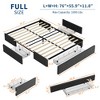 Bed Frame, Space Saving Platform Bed Frame with 3 Storage Drawers, Heavy Duty Low Bed Frame with Wooden Slats, Noise-Free, No Box Spring Needed, Grey - 2 of 4