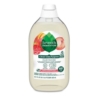 Photo 1 of * BOX OF 6 * Seventh Generation EasyDose Ultra Concentrated Liquid Laundry Detergent Soap - Mango  Mandarin Scent - 66 Loads/23.1 fl oz