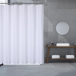 Shower Curtain – GlowSol Water-Resistant Shower Liner with Buttonholes for Bathroom (1-Piece) - 1 of 4