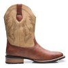 Santimon Retro Square Toe Men's Western Cowboy Boots, Dress Formal Mid Calf Boots for Men Brown - 3 of 4