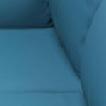 dark brown bright rattan + peacock blue cushion