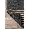 Nuloom Kelli Striped 8x10 Jute Indoor Area Rug for Dining Room Rug Neutral Rug Living Room Rug Kitchen, Grey/Ivory - 4 of 4