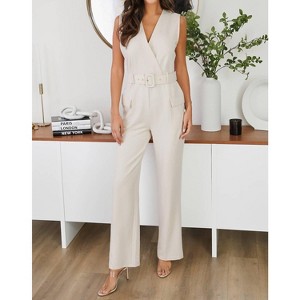 Women's Sleeveless Jumpsuit with Belt - Milio Milano - 1 of 1
