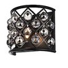 Elegant Lighting Madison 1 light Matte Black Wall Sconce Silver Shade (Grey) Royal Cut Crystal - 2 of 2
