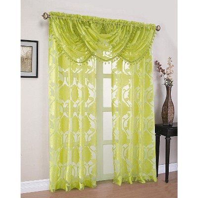 Kate Aurora Organza Sheer Milawi Complete 5 Piece Window Curtain Set