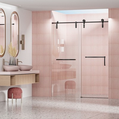 NicBex Shower Door Frameless Single Sliding Shower Doors, 5/16" (8mm) Thick Tempered Glass with Explosion-proof Film for Bathroom