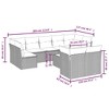 vidaXL 10 Piece Patio Sofa Set with Cushions Black and Blue Poly Rattan - With Table - 3 of 4