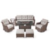 Gymojoy Outdoor Sofa Swivel Chairs Ottoman with Fire Pit Table - 2 of 4