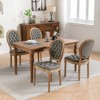 NicBex Set of 2 French Style Velvet Dining Chairs, Antique Painted Solid Wood Kitchen Side Chairs, Nailhead Trim & Steel Spring Cushion - 3 of 4