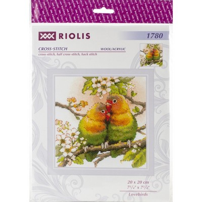 RIOLIS Counted Cross Stitch Kit 7.75"X7.75"-Lovebirds (14 Count)