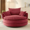 KWPZQEB Swivel Accent Chair - 360° Swivel Round Chair with 3 Pillows and Dual-layer Cushion, Comfy Corduroy Fabric Sofa Chairs for Living Room - 2 of 4