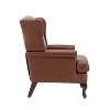 Helmuth Wooden Upholstery Genuine  Leather Armchair for livingroom | KARAT HOME - 3 of 4