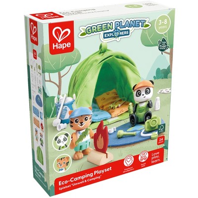 Eco-Friendly Wooden Camping Playset with Tent and Accessories