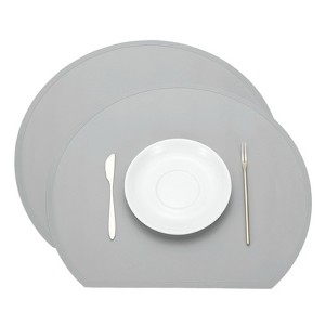 Unique Bargains Silicone Heat Resistant Waterproof Oil Proof Semicircle Placemats - 1 of 4