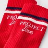 Women's 'Project Love' Ribbed Cushioned Crew Socks - Universal Thread™ Red/Navy/White 4-10 - 3 of 3