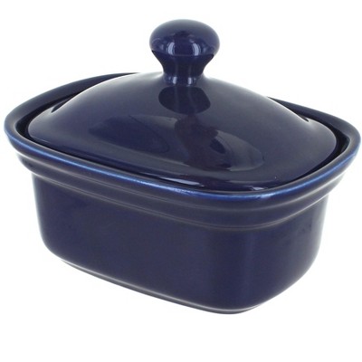 Blue Rose Polish Pottery Cobalt Butter Tub