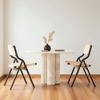 Wood Folding Dining Chairs Set of 2, Indoor Stackable Chairs with Woven Rattan Seat & Webbing Back, Foldable Wooden Side Chairs for Kitchen - 2 of 4