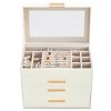 Premium 2-Drawer Jewelry Organizer With Clear Top And Soft Velvet Compartments For Secure Accessory Storage - 3 of 4